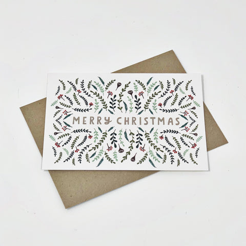 Merry Christmas Pattern - Pack of 8 Cards - 1 Pack - Lomond Paper Co - Made Scotland