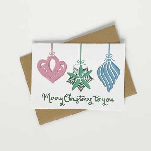 Merry Christmas to You Baubles Card Pack - 3 Packs - Lomond Paper Co - Made Scotland