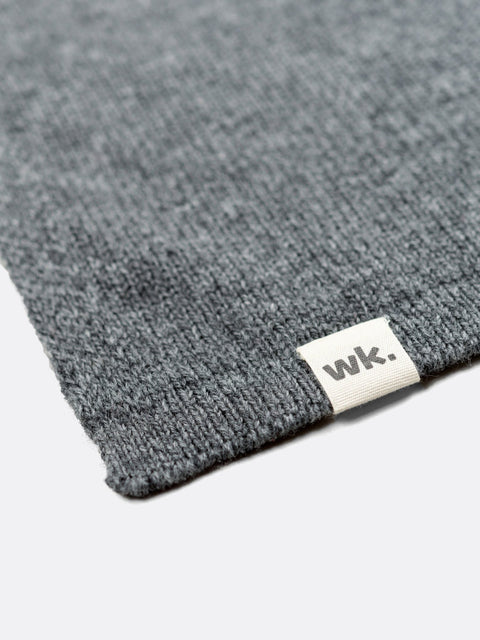 Narrow Colour Block Scarf - Granite Grey - Woolkind - Made Scotland