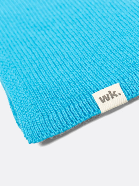 Narrow Colour Block Scarf - Skye Blue - Woolkind - Made Scotland