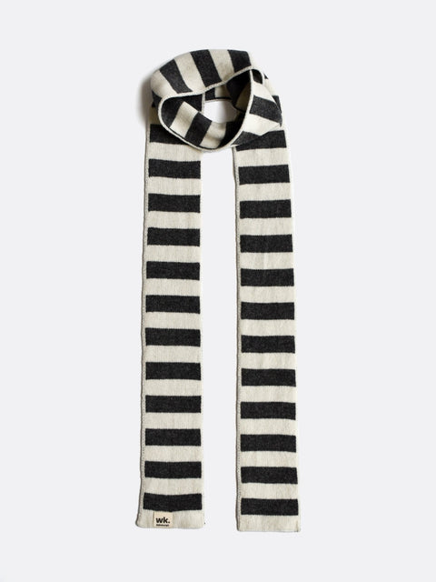 Narrow Stripe Scarf - Black Sheep - Woolkind - Made Scotland