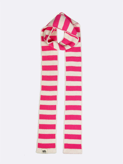 Narrow Stripe Scarf - Cranachan Pink - Woolkind - Made Scotland