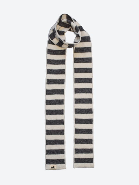 Narrow Stripe Scarf - Granite Grey - Woolkind - Made Scotland