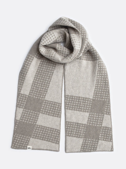 Not a Tartan Scarf - Oatmeal Brown & Truffle Brown - Woolkind - Made Scotland