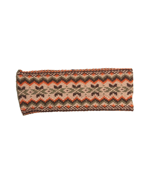 Ladies Fair Isle Headband in Dark Olive