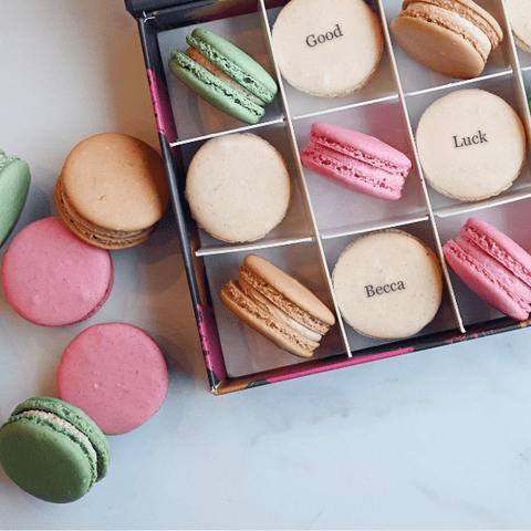 Personalised Good Luck Macaron Gift Box - 12 - Mademoiselle Macaron - Made Scotland