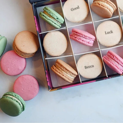 Personalised Good Luck Macaron Gift Box - 6 Macarons - Mademoiselle Macaron - Made Scotland