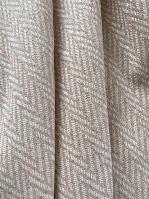 Pink and White Large Herringbone Pure Wool Blanket - Extra Large - Ava Innes - Made Scotland