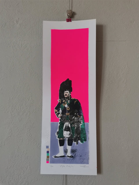 Pipe Major - Screenprint and Spraypaint Original, Signed and Editioned by Artist - Dylan Bell - Bell's Galleries - Made Scotland
