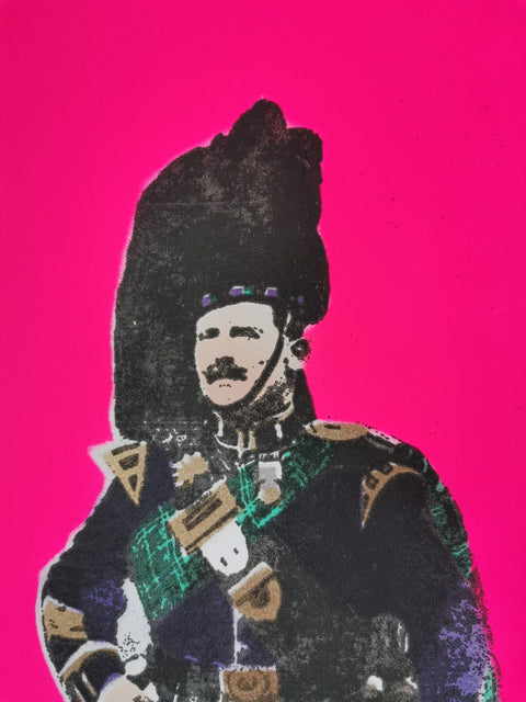 Pipe Major - Screenprint and Spraypaint Original, Signed and Editioned by Artist - Dylan Bell - Bell's Galleries - Made Scotland