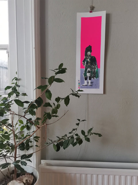 Pipe Major - Screenprint and Spraypaint Original, Signed and Editioned by Artist - Dylan Bell - Bell's Galleries - Made Scotland