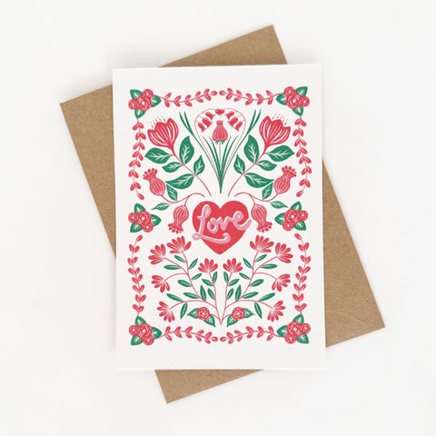 Pretty Love Card - COLOUR - Lomond Paper Co - Made Scotland