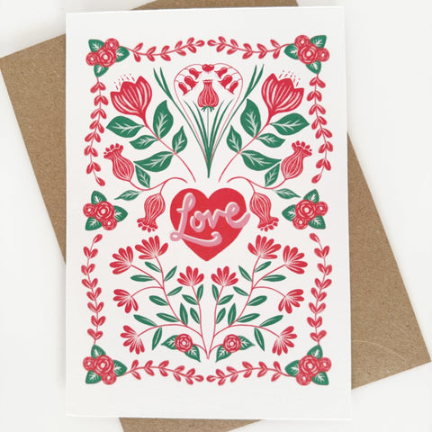 Pretty Love Card - COLOUR - Lomond Paper Co - Made Scotland