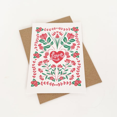 Pretty Love Card - COLOUR - Lomond Paper Co - Made Scotland