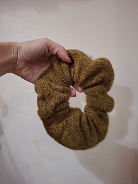 Giant Knitted Scrunchie - Asparagus