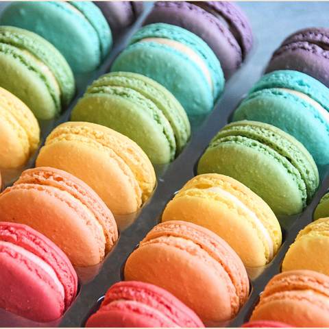 Rainbow Macaron Party Tray - Mademoiselle Macaron - Made Scotland