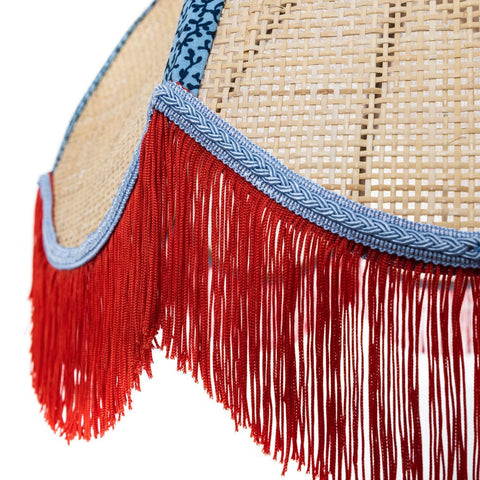 Rattan Scalloped Tiffany - Red & Blue - Small - Amanda Wells - Made Scotland