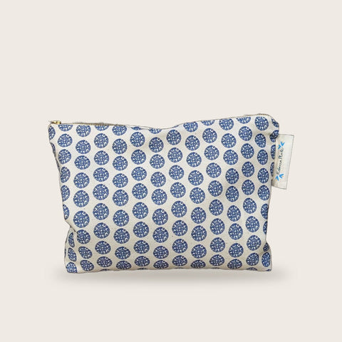 Rebecca Plater Wash Bag – Machair Clock Blue - Rebecca Plater - Made Scotland