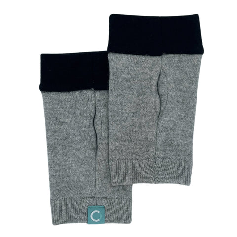 Recycled Cashmere Gloves | Men's - Grey/Black Tip - Cashmere Circle - Made Scotland