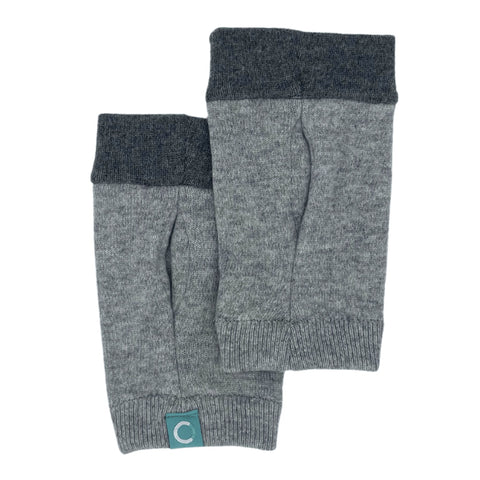 Recycled Cashmere Gloves | Men's - Grey/Black Tip - Cashmere Circle - Made Scotland