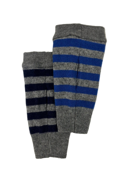 Recycled Cashmere Gloves | Men's - Grey/Blue Stripes - Cashmere Circle - Made Scotland