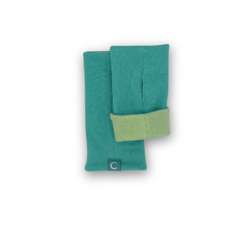 Recycled Cashmere Gloves | Women - Greens - Cashmere Circle - Made Scotland
