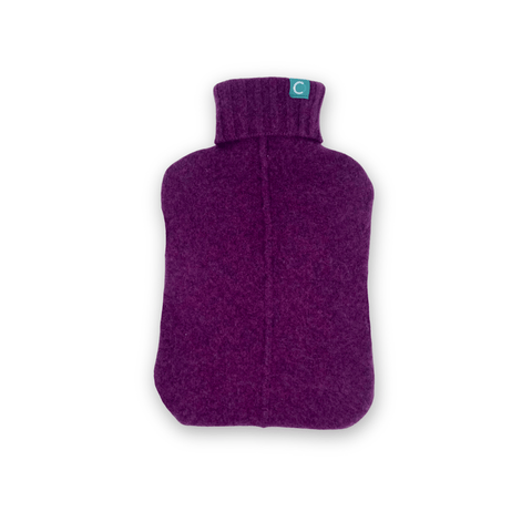 Recycled Cashmere Hot - water Bottle Cover - Deep Purple - Cashmere Circle - Made Scotland