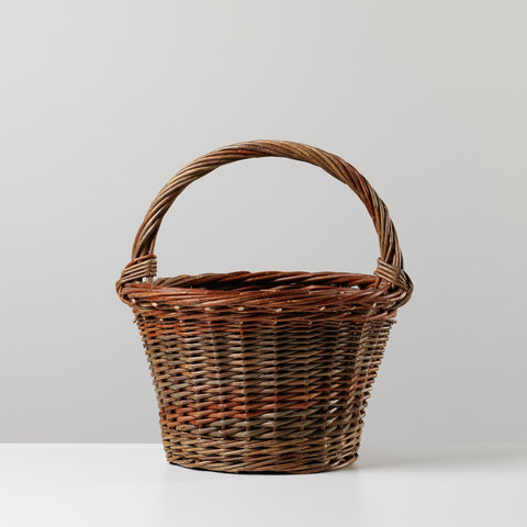 Round Willow Carrying Basket - Mixed Willow - Anna Liebmann - Made Scotland