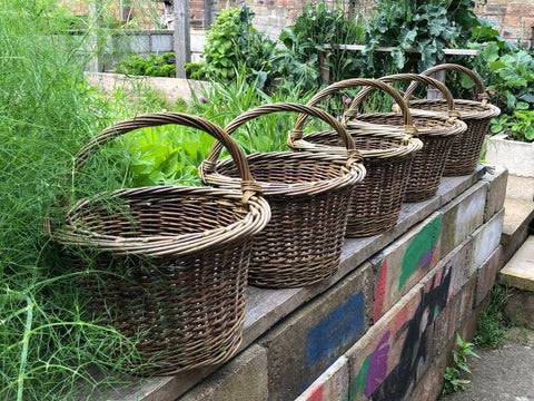 Round Willow Carrying Basket - Mixed Willow - Anna Liebmann - Made Scotland