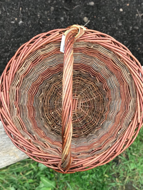 Round Willow Carrying Basket - SWW Label - Anna Liebmann - Made Scotland