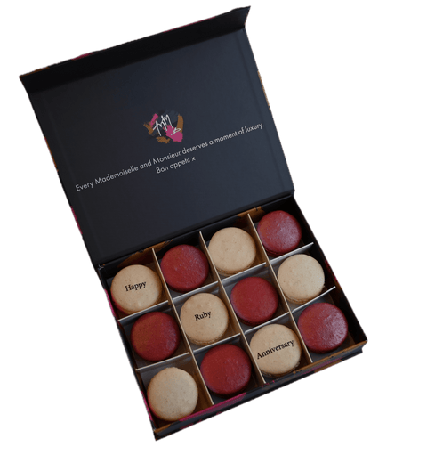 Ruby (40th) Wedding Anniversary Gift Box - 12 - Mademoiselle Macaron - Made Scotland