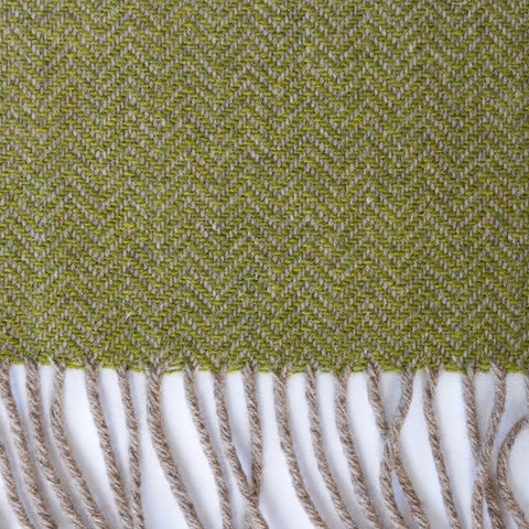 Sage Green Lewis Wool Throw - Large - Ava Innes - Made Scotland