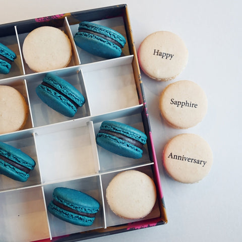 Sapphire (45th) Wedding Anniversary Gift Box - 6 - Mademoiselle Macaron - Made Scotland