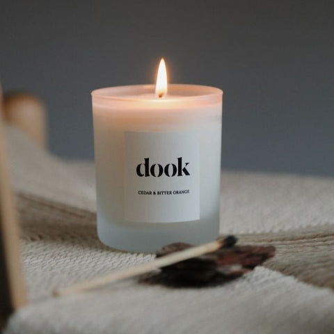 Scented Candle - Cedar & Bitter Orange - DOOK | SALT SOAP - Made Scotland