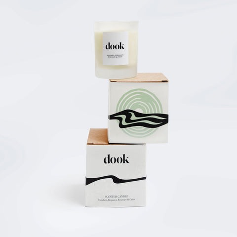 Scented Candle - Mandarin, Bergamot, Rosemary & Cedar - DOOK | SALT SOAP - Made Scotland