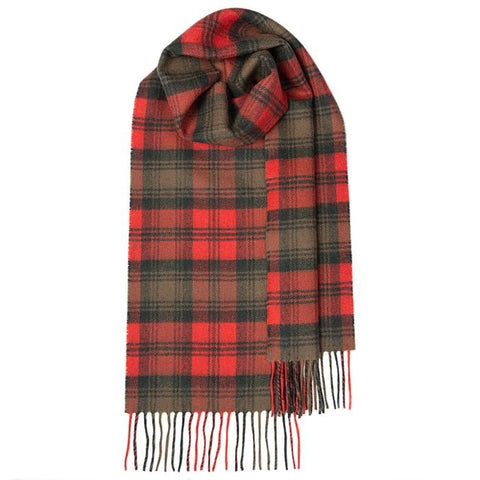 Scottish Lambswool Scarf in Kerr Weathered Tartan - Made Scotland - Made Scotland