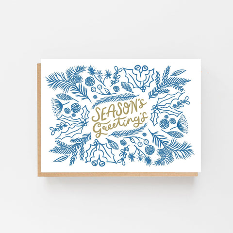 Seasons Greetings - Card Pack x 8 - 1 Pack - Lomond Paper Co - Made Scotland