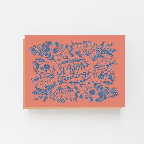 Seasons Greetings - Card Pack x 8 - 1 Pack - Lomond Paper Co - Made Scotland