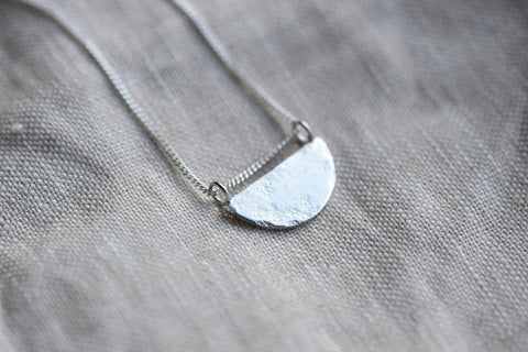 Semi-Circle Textured Necklace - Darte Jewellery - Made Scotland