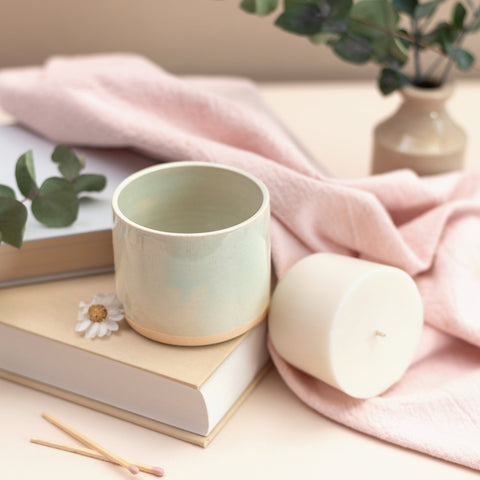 Sage Green Candle Pot + Refill