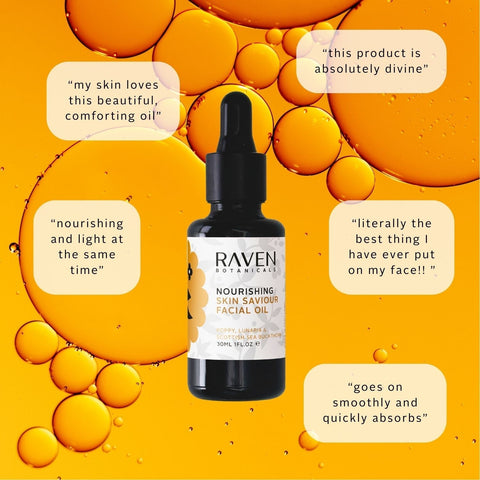 Skin Saviour Nourishing Facial Oil - Reusable Glass Pipette - Raven Botanicals - Made Scotland