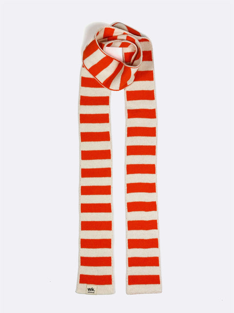 knitted skinny orange merino wool scarf - woolkind