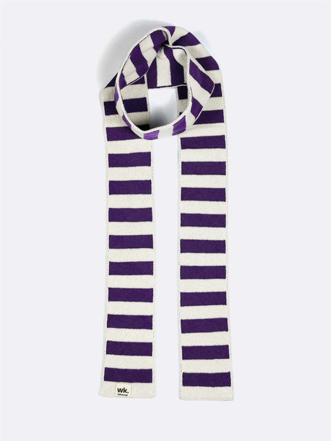 knitted skinny purple merino wool scarf - woolkind