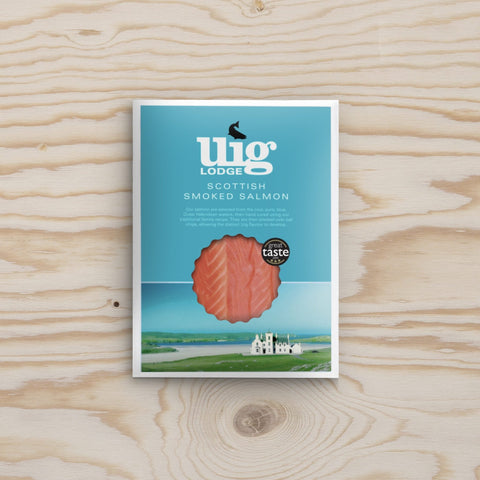 Sliced 230g Smoked Salmon Pack - Uig Lodge - Made Scotland