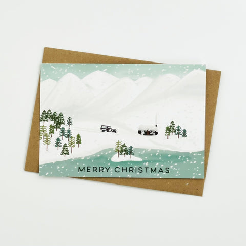 Snowy Mountains Merry Christmas cards - Pack of 8 cards - 3 Packs - Lomond Paper Co - Made Scotland