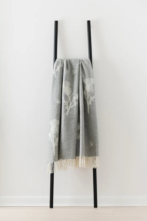 Soft Merino Wool Blanket with Thistle - Made Scotland - Made Scotland