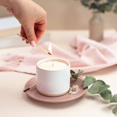 Soft White Candle Pot + Refill - Mandarin and Sandalwood - The Summergate Candle Company - Made Scotland