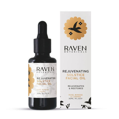 Solstice Rejuvenating Facial Oil - Reusable Glass Pipette - Raven Botanicals - Made Scotland