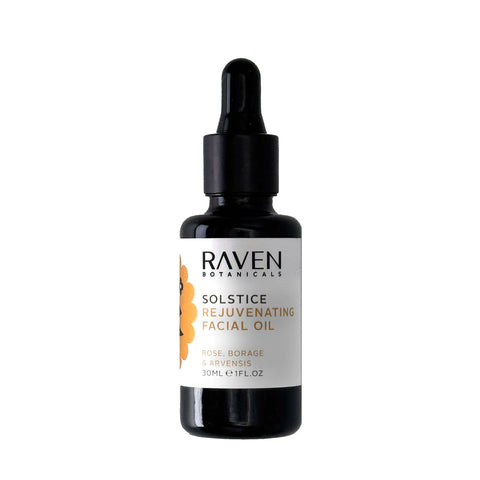 Solstice Rejuvenating Facial Oil - Reusable Glass Pipette - Raven Botanicals - Made Scotland