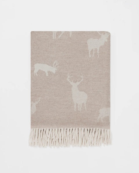 Stag Woollen Blanket, Fawn - Made Scotland - Made Scotland